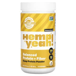 Organic Hemp Yeah!, Balanced Protein + Fiber, Hemp Protein Powder, Unsweetened