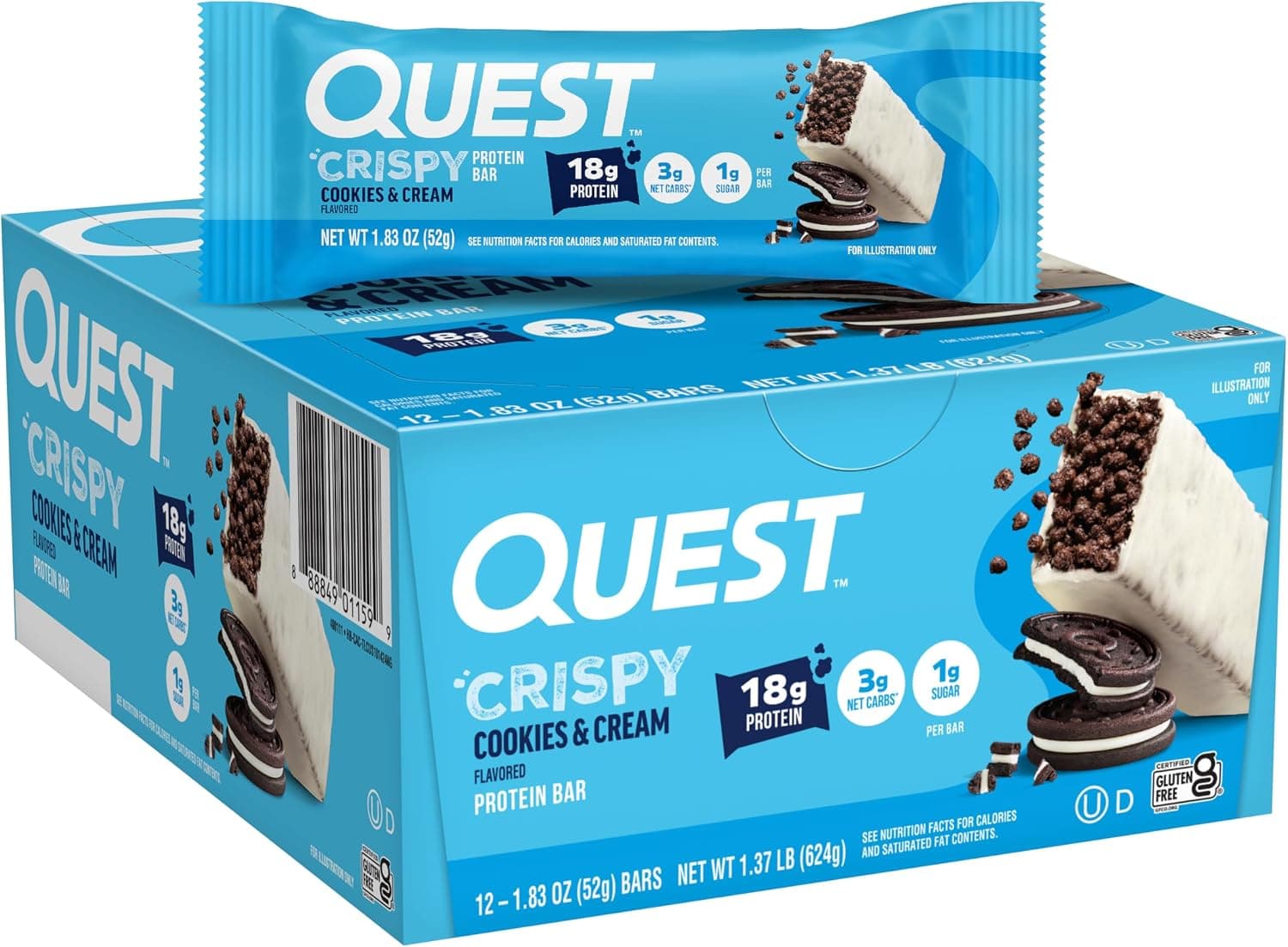 Quest Crispy Hero Protein Bar (Cookies & Cream)