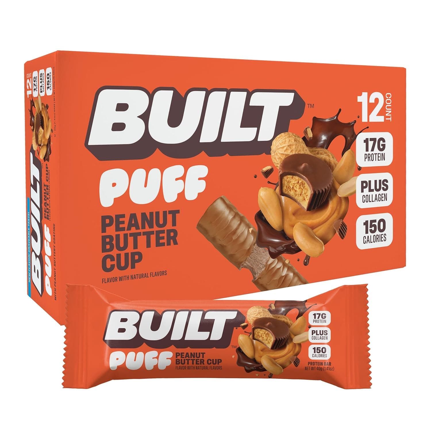 BUILT Bar Puff Protein Bars (Peanut Butter Cup)