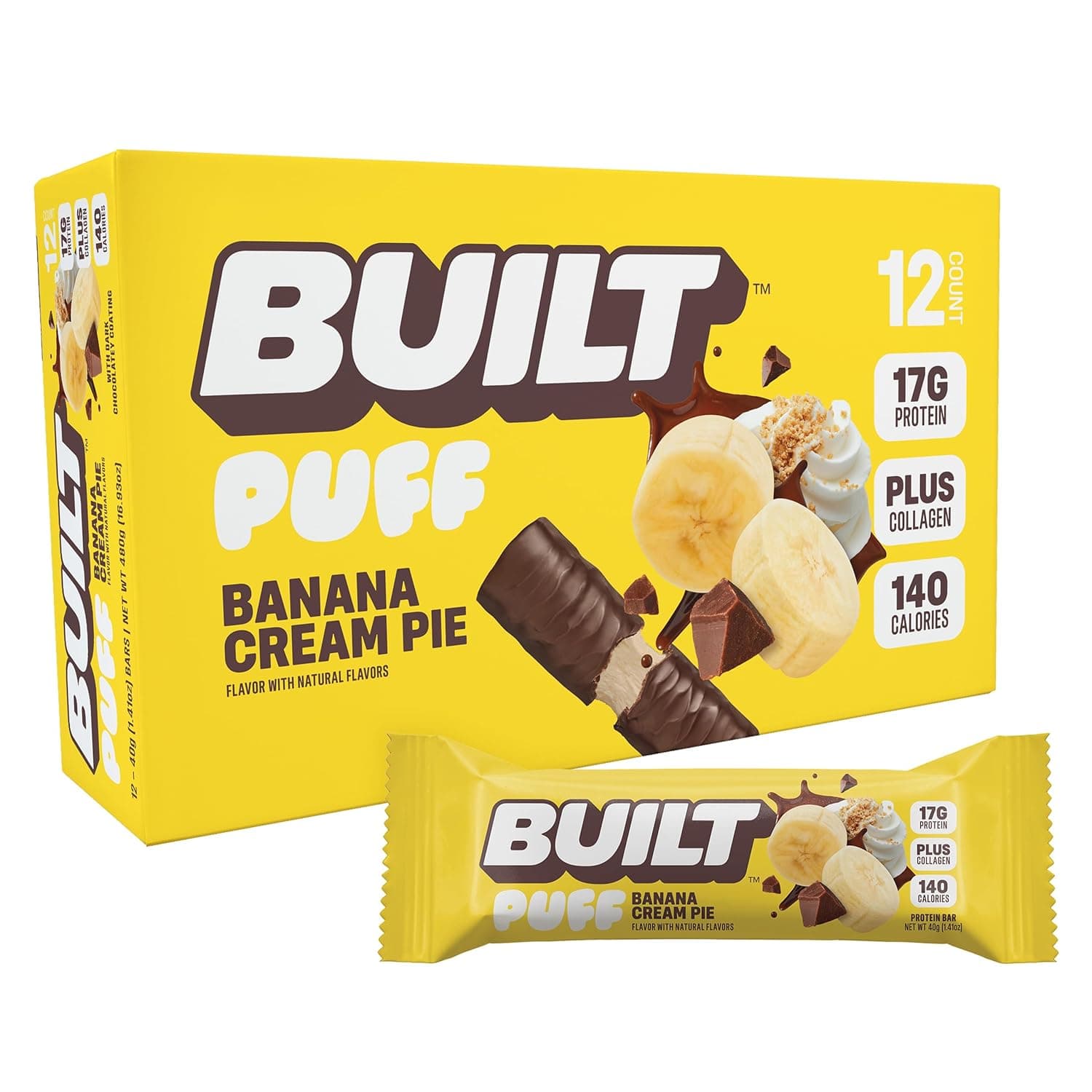 BUILT Bar Puff Protein Bars (Banana Cream Pie)