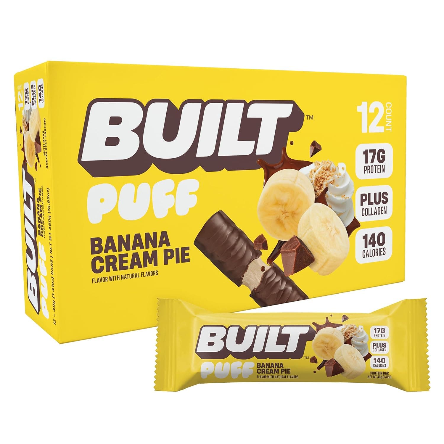 BUILT Bar Puff Protein Bars (Banana Cream Pie)