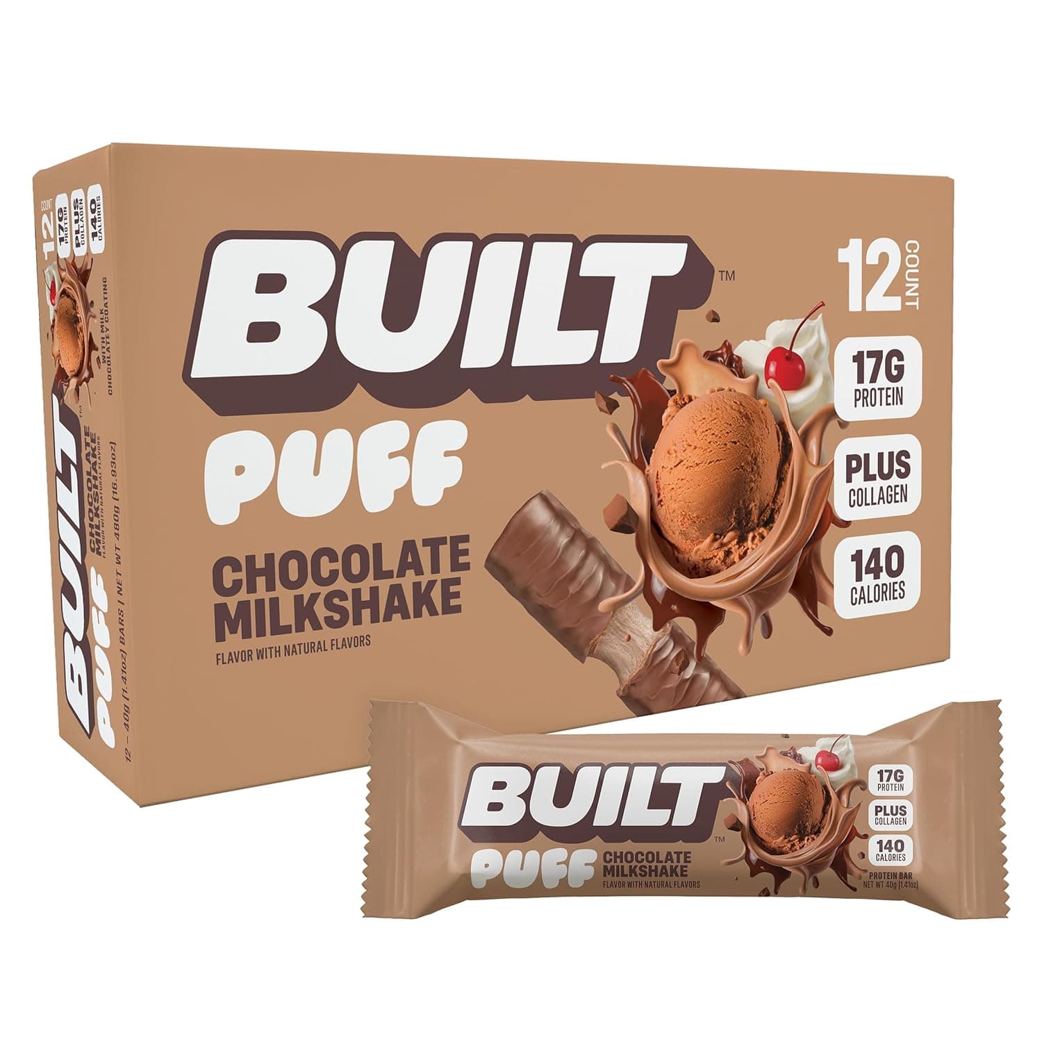 BUILT Bar Puff Protein Bars (Chocolate Milkshake)