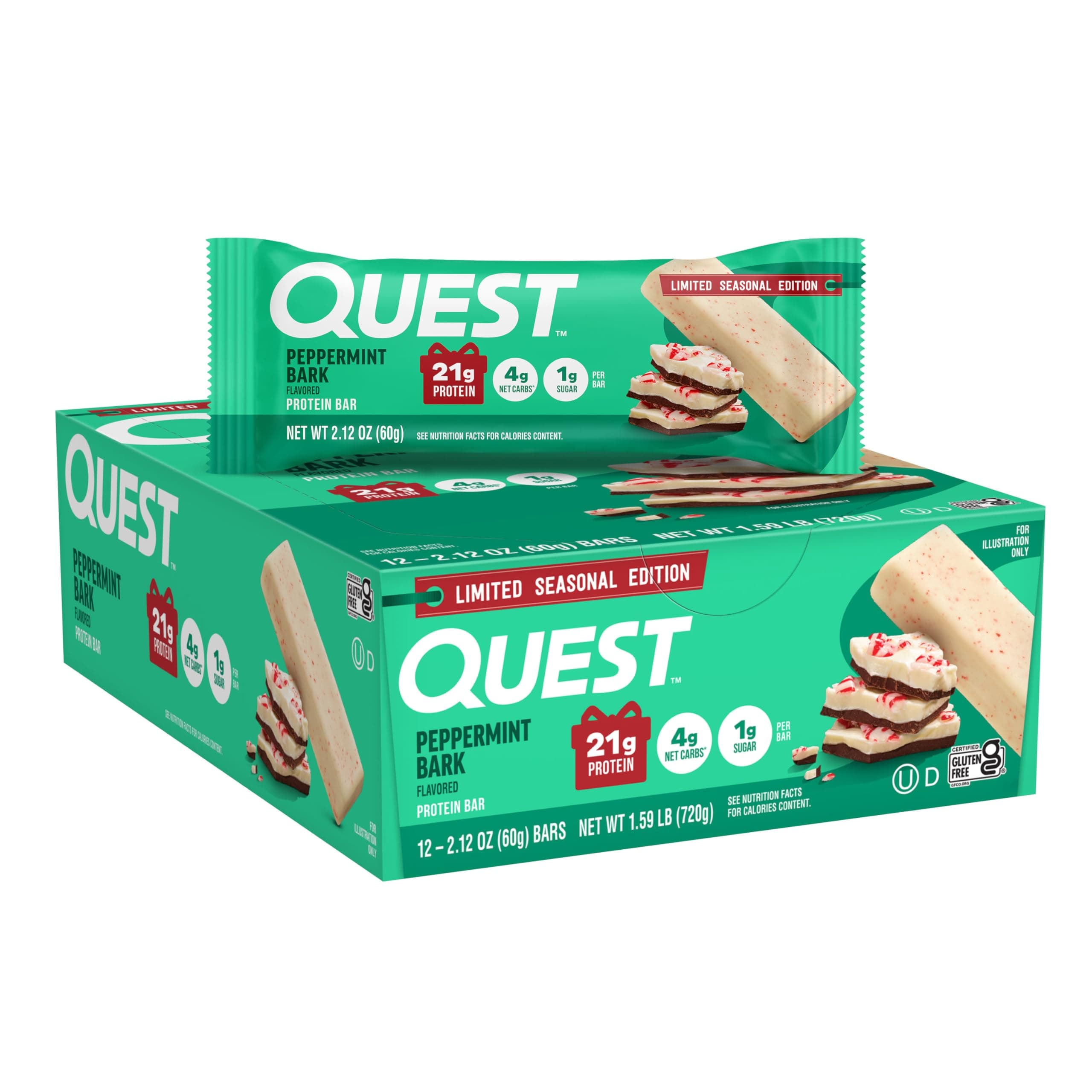 Quest Protein Bar (Peppermint Bark)